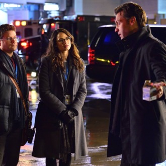 THE STRAIN -- Pictured: (L-R) Sean Astin as Jim Kent, Mia Maestro as Nora Martinez, Cory Stoll as Ephraim Goodweather. CR. Michael Gibson/FX