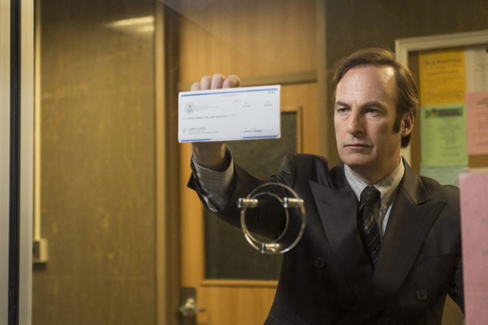 Bob Odenkirk as Saul Goodman - Better Call Saul _ Season 1, Episode 1 - Photo Credit: Ursula Coyote/AMC
