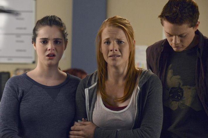 SWITCHED AT BIRTH - "The Image Disappears" - A terrible accident has left someone in the hospital in an all-new episode of "Switched at Birth," airing Monday, July 14 at 8:00PM ET/PT on ABC Family. (ABC FAMILY/Eric McCandless)VANESSA MARANO, KATIE LECLERC, SEAN BERDY