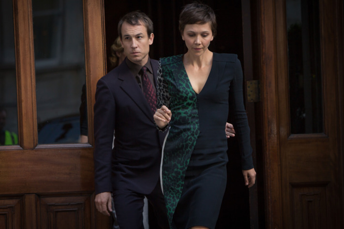 L to R, Tobias Menzies and Maggie Gyllenhaal - in the SundanceTV original series "The Honorable Woman" - Photo Credit: Robert Viglasky