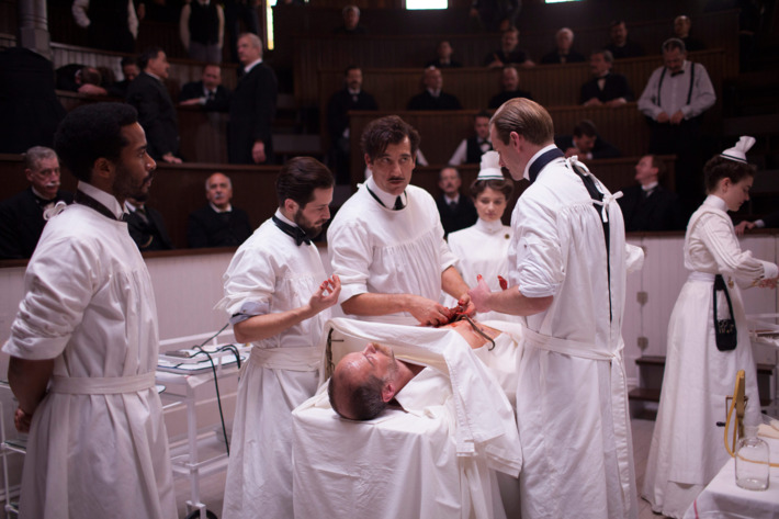 THE KNICK: Andre Holland, Michael Angarano, Clive Owen, Louis Butelli, Eve Hewson, Eric Johnson.