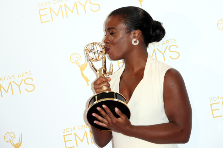 LOS ANGELES, CA - AUGUST 16: Actress Uzo Aduba attends the 2014 Creative Arts Emmy Awards press room held at the Nokia Theatre L.A. Live on August 16, 2014 in Los Angeles, California. (Photo by Tommaso Boddi/WireImage)