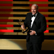 LOS ANGELES, CA - AUGUST 25: 66th ANNUAL PRIMETIME EMMY AWARDS -- Pictured: Show creator, actor, Director, Executive Producer Louis C.K. accepts the Outstanding Writing for a Comedy Series award for 'Louie' ('So Did the Fat Lady') on stage during the 66th Annual Primetime Emmy Awards held at the Nokia Theater on August 25, 2014. (Photo by Mark Davis/NBC/NBC via Getty Images)