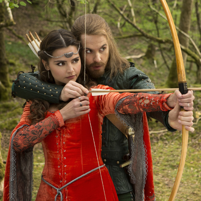 Picture shows: Jenna Coleman as Clara and Tom Riley as Robin