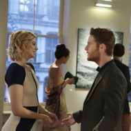 MANHATTAN LOVE STORY - "Gay or British?" - Dana and Peter seem to have reached the perfect relationship balance - they've jointly agreed to see other people but not talk about it. But their dating anonymity is all about to change when Dana learns of a long-standing dinner party Amy is hosting at the loft - and the fact Peter is attending and bringing someone else as his date. On a mission to find her own suitable dinner companion, Dana turns to her new handsome and British boss, Tucker, but both Peter and Dana's evenings do not go as planned, on "Manhattan Love Story" airing TUESDAY, OCTOBER 14 (8:30-9:00 p.m., ET). (ABC/Giovanni Rufino)ANALEIGH TIPTON, JAKE MCDORMAN