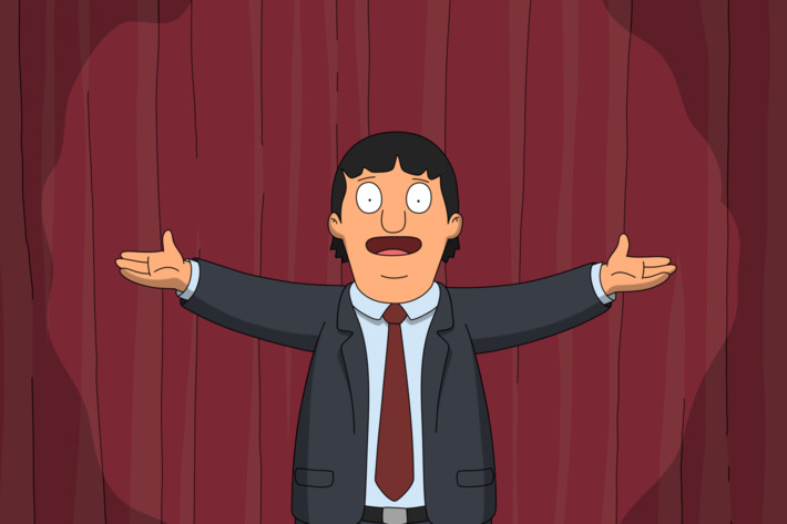 BOB'S BURGERS: Gene must decide if the show can go on when his musical tribute to two beloved 80's movie hits is challenged by another classmate's school play in the all-new "Work Hard or Die Trying Girl" Season Premiere episode of BOB'S BURGERS airing Sunday Oct. 5 (7:30-8:00 PM ET/PT) on FOX. BOB'S BURGERS ? and ? 2014 TCFFC ALL RIGHTS RESERVED.