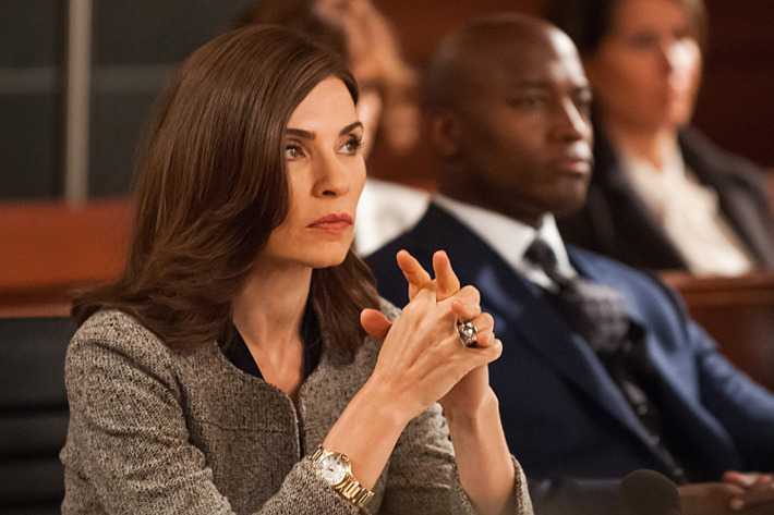 "Dear God" -- Cary\'s freedom lies in the hands of his pretrial service officer, Joy Grubick, as she interviews his colleagues to determine whether or not he should remain behind bars. Meanwhile, Alicia and Dean find themselves in unfamiliar territory when a client\'s case ends up in Christian Arbitration, on THE GOOD WIFE, Sunday, Oct. 5 (9:30-10:30 PM, ET, 9:00-10:00 PM, PT), on the CBS Television Network. Pictured (L-R) Julianna Margulies as Alicia Florrick and Taye Diggs Returns as Dean Levine-Wilkins Photo: Jeff Neumann ???2014 CBS Broadcasting, Inc. All Rights Reserved