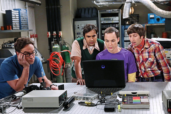 "The Focus Attentuation" -- The guys try to invent something cool, but only come up with new ways to procrastinate, on THE BIG BANG THEORY, Monday, Oct. 13 (8:00-8:31, ET/PT), on the CBS Television Network. Pictured left to right: Johnny Galecki, Kunal Nayyar, Jim Parsons and Simon Helberg Photo: Michael Yarish/Warner Bros. Entertainment Inc. ??? 2014 WBEI. All rights reserved.