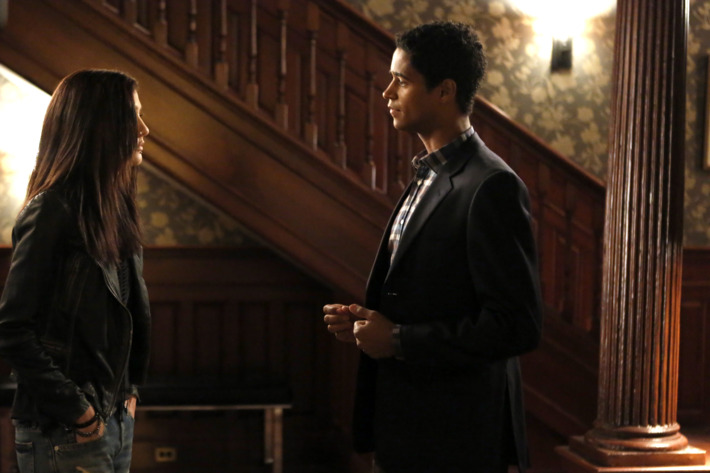 HOW TO GET AWAY WITH MURDER - "We're Not Friends" - Annalise takes on a tough case defending a minor who fatally shoots his police officer father. Meanwhile, Annalise and Sam continue to argue over his relationship with Lila, and Wes and Rebecca begin to question Annalise's motives. In flash-forwards, we learn more about Laurel's relationship with Frank and why he was calling her the night of Sam's death, on "How to Get Away with Murder," THURSDAY OCTOBER 23 (10:00-11:00 p.m., ET) on the ABC Television Network. (ABC/Nicole Wilder)KATIE FINDLAY, ALFRED ENOCH