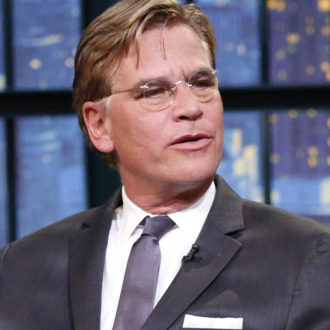 LATE NIGHT WITH SETH MEYERS -- Episode 0127 -- Pictured: (l-r) Producer Aaron Sorkin during an interview with host Seth Meyers on November 13, 2014 -- (Photo by: Lloyd Bishop/NBC/NBCU Photo Bank)