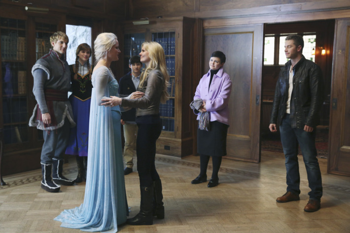 ONCE UPON A TIME - "Heroes and Villains" - In the aftermath of the Snow Queen's spell, our heroes try to pick up the pieces and Regina has to make a difficult choice. Hook's fate hangs in the balance as Gold's quest for power threatens everything he holds dear. And, in the Enchanted Forest flashback, an intrusion during Belle's stay at Rumplestiltskin's dark castle will wreak havoc in both the past and the future, on the winter finale of "Once Upon a Time," SUNDAY, DECEMBER 14 (8:00-9:00 p.m., ET) on the ABC Television Network. (ABC/Jack Rowand)SCOTT MICHAEL FOSTER, ELIZABETH LAIL, GEORGINA HAIG, JARED S. GILMORE, JENNIFER MORRISON, GINNIFER GOODWIN, JOSH DALLAS