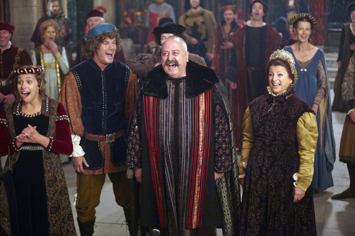 GALAVANT - "Two Balls" (8:00-8:30 p.m., ET) - A visit to Sid's hometown reveals he has not been truthful about his career path. While Galavant and Isabella back up Sid's stories, King Richard decides to throw a ball to cheer up the people of Valencia. The highly-anticipated comedy extravaganza, "Galavant," will air its third and fourth half-hour episodes back to back on SUNDAY, JANUARY 11 (8:00-9:00 p.m., ET) on the ABC Television Network. (ABC/Todd Antony)
STANLEY TOWNSEND, GENEVIEVE ALLENBURY