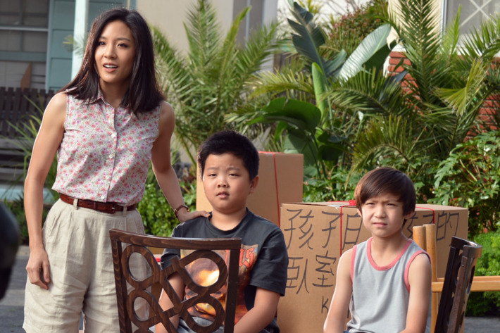 FRESH OFF THE BOAT - "Pilot" -- It's 1995 and 11-year-old hip-hop loving Eddie Huang has just moved with his family from Chinatown in Washington D.C. to suburban Orlando. They quickly discover things are very different there. Orlando doesn't even have a Chinatown -- unless you count the Huang house, on ABC's new comedy series "Fresh Off the Boat," airing in a special preview WEDNESDAY, FEBRUARY 4, (8:30-9:00 p.m., ET) on the ABC Television Network. The series is inspired by the best-selling memoir by Eddie Huang of the same name. (ABC/Eric McCandless)CONSTANCE WU, HUDSON YANG, FORREST WHEELER