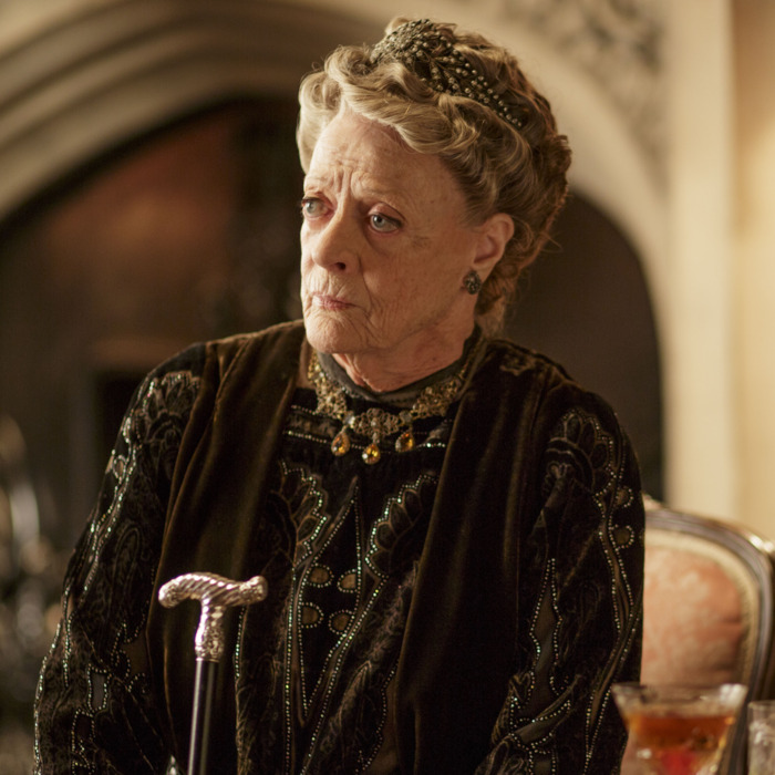 Downton Abbey Season 5 on MASTERPIECE on PBSPart FiveSunday, February 1, 2015 at 9pm ETRose makes a handsome new acquaintance. Something is wrong with Thomas. Edith’s link toMarigold draws attention. Bricker and Robert lose control.Shown: Maggie Smith as Violet, Dowager Countess of Grantham(C) Nick Briggs/Carnival Films 2014 for MASTERPIECEThis image may be used only in the direct promotion of MASTERPIECE CLASSIC. No other rights are granted. All rights are reserved. Editorial use only. USE ON THIRD PARTY SITES SUCH AS FACEBOOK AND TWITTER IS NOT ALLOWED.