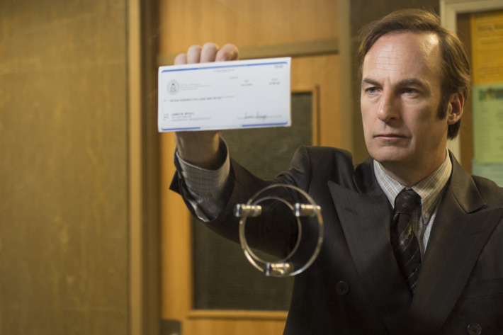 Bob Odenkirk as Saul Goodman - Better Call Saul _ Season 1, Episode 1 - Photo Credit: Ursula Coyote/AMC