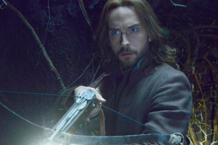 SLEEPY HOLLOW: Ichabod (Tom Mison) faces demonic creatures that guard a secret crypt in the "What Lies Beneath" episode of SLEEPY HOLLOW airing Monday, Feb. 9 (9:00-10:00 PM ET/PT) on FOX. ?2015 Fox Broadcasting Co. CR: Brownie Harris/FOX