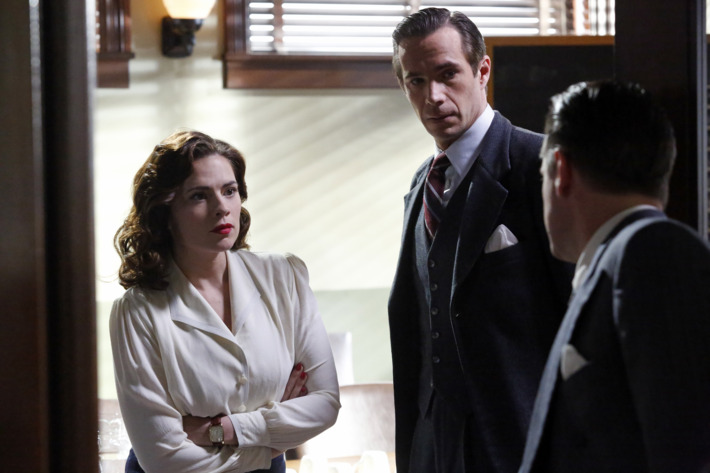 MARVEL'S AGENT CARTER - "Snafu" - Peggy is cornered and more vulnerable than ever as Leviathan makes their move against her. As the SSR zeroes in on Howard Stark, they may pay the ultimate price as they find their true enemy is closer than they realized on "Marvel's Agent Carter," TUESDAY, FEBRUARY 17 (9:00-10:00 p.m., ET) on the ABC Television Network. (ABC/Kelsey McNeal)HAYLEY ATWELL, JAMES D'ARCY