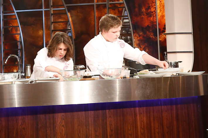 MASTERCHEF: L-R: Contestants Nathan and Andrew compete for the title of MASTERCHEF JUNIOR in the “The Finale” Season Finale episode of MASTERCHEF airing Tuesday, Feb. 24 (8:00-9:00 PM ET/PT) on FOX. CR: Greg Gayne / FOX.
