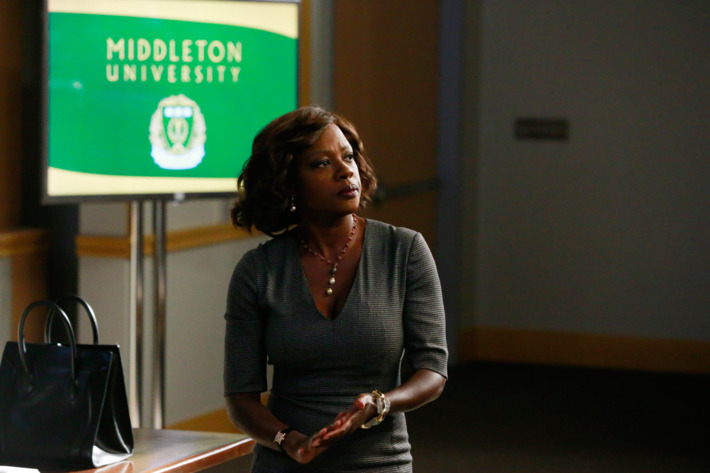 HOW TO GET AWAY WITH MURDER - "The Night Lila Died" - In flashbacks, we start to piece together what really happened the night of Lila's murder. In present day, Annalise takes on a priest who is accused of murdering another priest. Meanwhile, Connor and Oliver take things to a new level in their relationship, and Wes and Rebecca continue to grow suspicious of each other, on part one of the season finale of "How to Get Away with Murder," THURSDAY FEBRUARY 26 (9:00-10:00 p.m., ET) on the ABC Television Network. (ABC/Mitchell Haaseth)VIOLA DAVIS