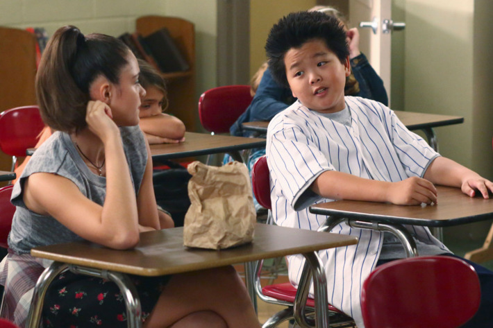 FRESH OFF THE BOAT - "License to Sell" - Jessica puts off taking the exam for her real estate license because she fears she isn't good enough to compete with Orlando's top realtor. Eddie looks to Louis for advice on how to win over older girl Nicole (guest star Luna Blaise), but puts his own spin on his dad's suggestions, on "Fresh Off the Boat," TUESDAY, MARCH 24 (8:00-8:30 p.m. ET) on the ABC Television Network. (ABC/Michael Ansell)LUNA BLAISE, HUDSON YANG