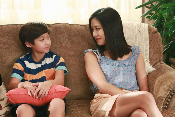 FRESH OFF THE BOAT - "Dribbling Tiger, Bounce Pass Dragon" - Louis and Jessica get pressured into volunteering at the kids' schools because of budget cuts. Eddie sees a whole other side of his dad when Louis - a former semi-pro basketball player back in Taiwan -- coaches the basketball team, while Emery and Evan see a side of Jessica they wish they hadn't when she grudgingly takes on producing their school play, and puts her own spin on it, on "Fresh Off the Boat," TUESDAY, APRIL 14 (8:00-8:30 p.m. ET) on the ABC Television Network. (ABC/Ron Tom)FORREST WHEELER, CONSTANCE WU