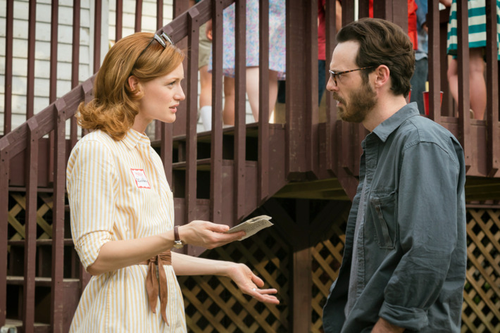 Kerry Bishe as Donna Clark and Scoot McNairy as Gordon Clark - Halt and Catch Fire _ Season 2, Episode 8 - Photo Credit: Tina Rowden/AMC
