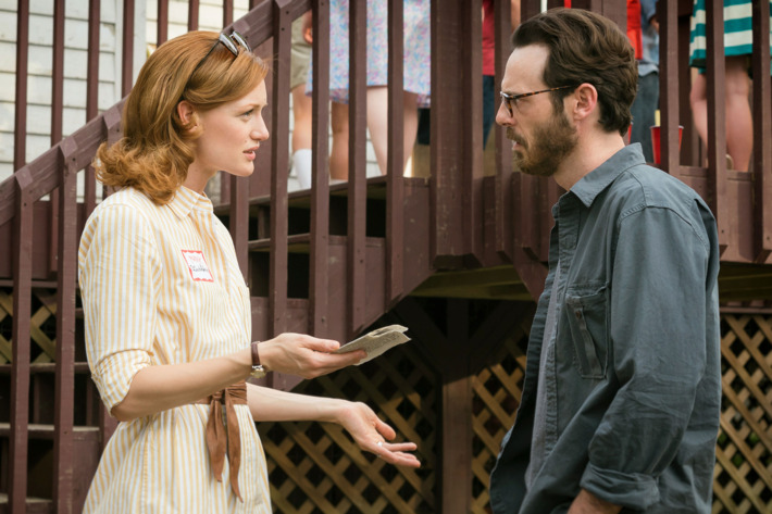 Kerry Bishe as Donna Clark and Scoot McNairy as Gordon Clark - Halt and Catch Fire _ Season 2, Episode 8 - Photo Credit: Tina Rowden/AMC