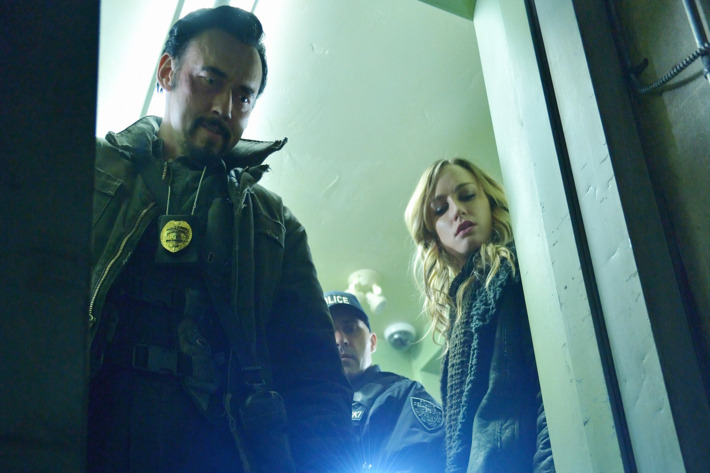THE STRAIN -- "Quick and Painless" -- Episode 205 (Airs August 9, 10:00 pm e/p) Pictured: (l-r) Kevin Durand as Vasiliy Fet, Ruta Gedmintas as Dutch Velders. CR: Michael Gibson/FX