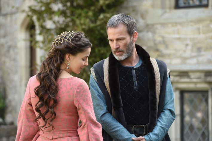 THE BASTARD EXECUTIONER - "Piss Profit/Proffidwyr Troeth" Episode 105 (Airs Tuesday, October 6, 10:00 pm/ep) Pictured: (l-r) , Flora Spencer-Longhurst as Baroness Lady Love Ventris, Stephen Moyer as Milus Corbett. CR: Ollie Upton/FX