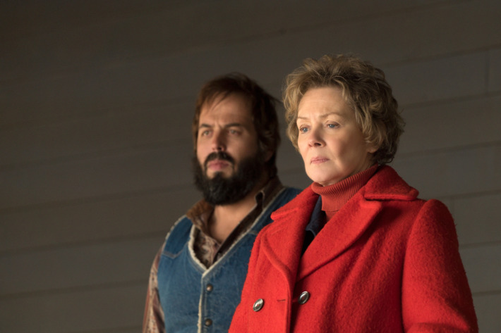 FARGO -- “The Myth of Sisyphus” -- Episode 203 (Airs October 26, 10:00 pm e/p) Pictured: (l-r) Angus Sampson as Bear Gerhardt, Jean Smart as Floyd Gerhardt. CR: Chris Large/FX