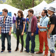 THE LEAGUE -- "The Other Draft" -- Episode 701 (Airs Thursday, September 9, 10:00 pm e/p Pictured: (l-r) Jon Lajoie as Taco, Stephen Rannazzisi as Kevin, Katie Aselton as Jenny, Mark Duplass as Pete, Nick Kroll as Ruxin, Paul Scheer as Andre. CR: Patrick McElhenney/FX