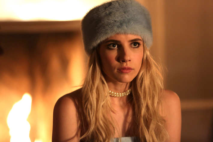 SCREAM QUEENS: Emma Roberts in the "Beware Of Young Girls" episode of SCREAM QUEENS airing Tuesday, Nov. 3 (9:00-10:00 PM ET/PT) on FOX. ©2015 Fox Broadcasting Co. Cr: Patti Perret/FOX.