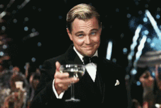 Image result for Leonardo diCaprio holding champagne glass