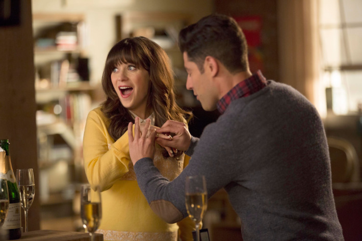 NEW GIRL: L-R: Zooey Deschanel and Max Greenfield in the
