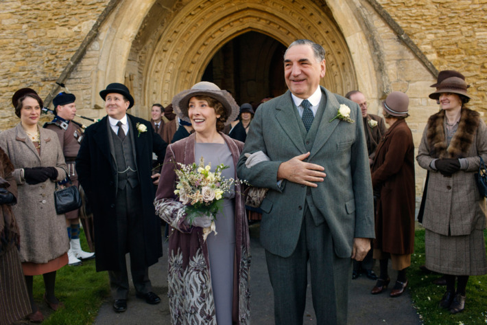 Downton AbbeyPart Three - Sunday, January 17, 2016 at 9pm ET on MASTERPIECE on PBSA wedding dress drama takes a disastrous turn. The breakfast battle is settled. A handsome volunteer helps Edith meet a deadline. The hospital debate gets nasty. Shown from left to right: Phyllis Logan as Mrs. Hughes and Jim Carter as Mr. Carson (C) Nick Briggs/Carnival Film & Television Limited 2015 for MASTERPIECE This image may be used only in the direct promotion of MASTERPIECE CLASSIC. No other rights are granted. All rights are reserved. Editorial use only. USE ON THIRD PARTY SITES SUCH AS FACEBOOK AND TWITTER IS NOT ALLOWED.