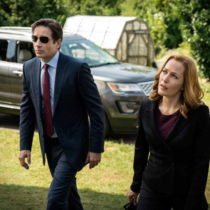 THE X-FILES: L-R: David Duchovny and Gillian Anderson in the