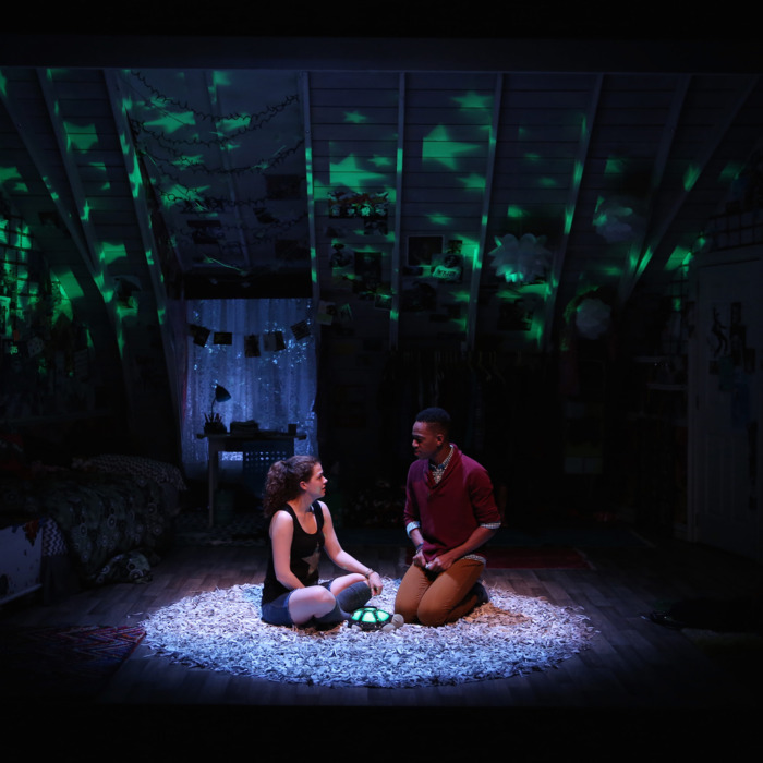L-R: Kayla Ferguson and Reggie D. White in I AND YOU, written by Lauren Gunderson and directed by Sean Daniels, at 59E59 Theaters.
