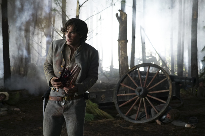 The Vampire Diaries -- "Hell Is Other People" -- Image Number: VD710b_0235.jpg -- Pictured: Ian Somerhalder as Damon -- Photo: Annette Brown/The CW -- é 2016 The CW Network, LLC. All rights reserved.
