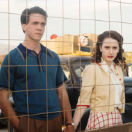 (L-R) Ashley Zukerman as Charlie Isaacs and Rachel Brosnahan as Abby Isaacsin WGN America's "Manhattan," premiering SUNDAY, JULY 27 (9 p.m. ET / 8 p.m. CT)