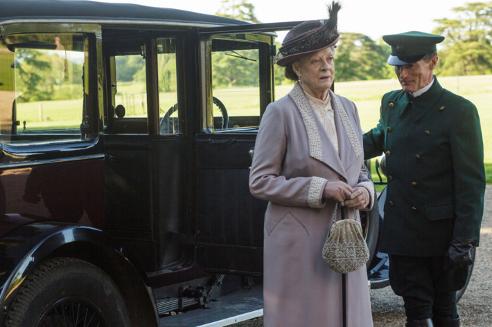 Downton AbbeyPart Six - Sunday, February 7, 2016 at 9pm ET on MASTERPIECE on PBSThe hospital war reaches a climax. Violet goes on the warpath. Daisy tries to foil a romance.Prospects are looking up for Mary and Edith. Thomas feels trapped. Shown: Maggie Smith as Violet, Dowager Countess of Grantham (C) Nick Briggs/Carnival Film & Television Limited 2015 for MASTERPIECE This image may be used only in the direct promotion of MASTERPIECE CLASSIC. No other rights are granted. All rights are reserved. Editorial use only. USE ON THIRD PARTY SITES SUCH AS FACEBOOK AND TWITTER IS NOT ALLOWED.