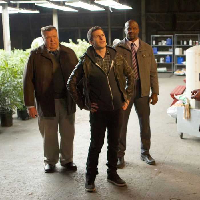 BROOKLYN NINE-NINE: L-R: Joel McKinnon Miller, Andy Samberg and Terry Crews in the