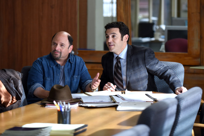 THE GRINDER: L-R: Guest star Jason Alexander and Fred Savage in the "The Resurrection" episode airing Tuesday, March 1 (9:30-10:00 PM ET/PT) on FOX. ©2016 Fox Broadcasting Co. Cr: Ray Mickshaw/FOX