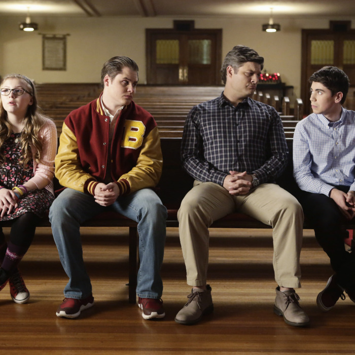 Bebe Wood as Shannon, Matt Shively as Jimmy, Jay R. Ferguson as Pat, Noah Galvin as Kenny.