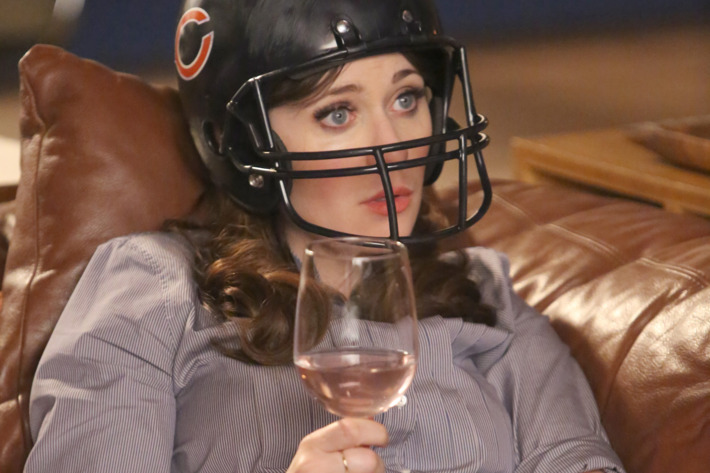 NEW GIRL: Zooey Deschanel in part two of the special one-hour “Jeff Day/Helmet” episode of NEW GIRL airing Tuesday, April 19 (8:00-9:00 PM ET/PT) on FOX. ©2016 Fox Broadcasting Co. Cr: Patrick McElhenney/FOX