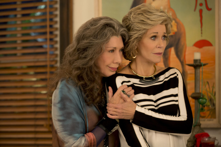 Lily Tomlin as Frankie, Jane Fonda as Grace.