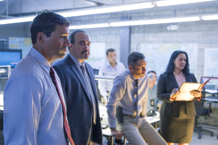 Kyle Chandler as John, David Zayas as Sheriff Aguirre, Enrique Murciano as Marco.
