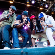 The American hip hop group Jurassic 5 performs a live concert at Northside Festival 2014