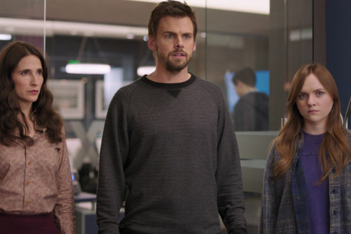 Michaela Watkins as Valerie, Tommy Dewey as Alex, Tara Lynne Barr as Laura.