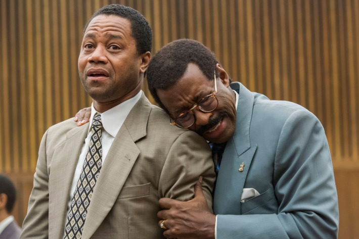 THE PEOPLE v. O.J. SIMPSON: AMERICAN CRIME STORY “The “Verdict” Episode 110 (Airs Tuesday, April 5, 10:00 pm/ep) -- Pictured: (l-r) Cuba Gooding, Jr. as O.J. Simpson, Courtney B. Vance as Johnnie Cochran. CR: Prashant Gupta/FX