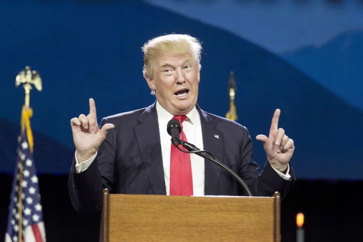 Donald Trump speaks during the Western Conservative Summit, on Friday, July 1, 2016.